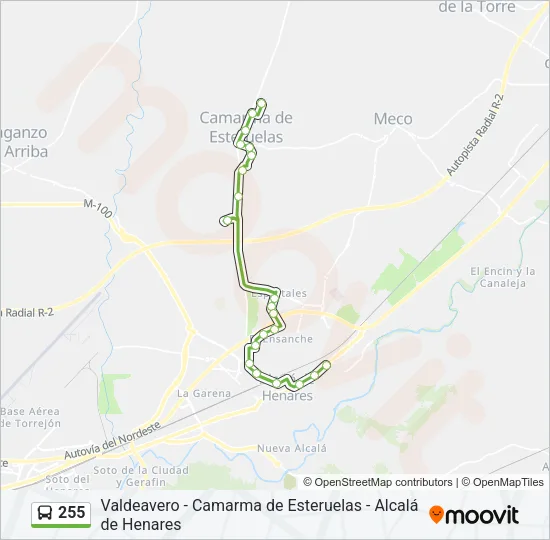 255 Bus Line Map