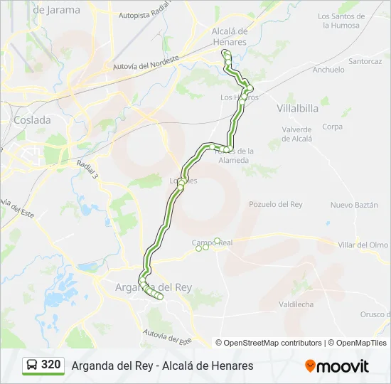 320 Bus Line Map