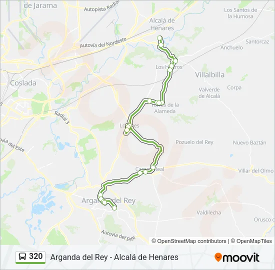 320 Bus Line Map