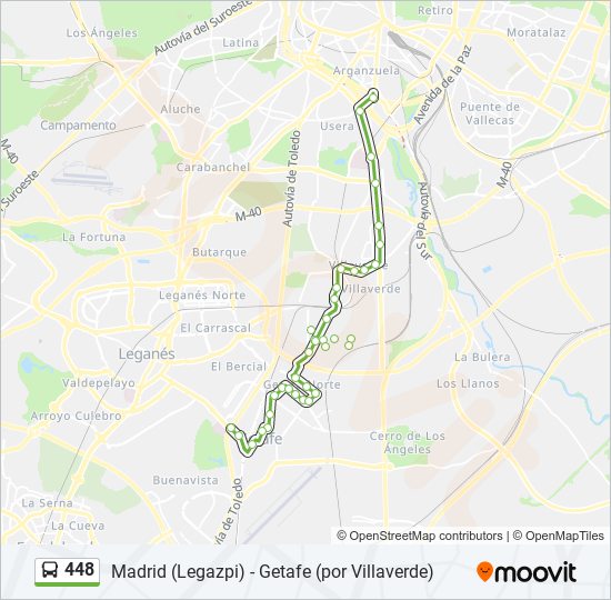 448 bus Mapa de línia