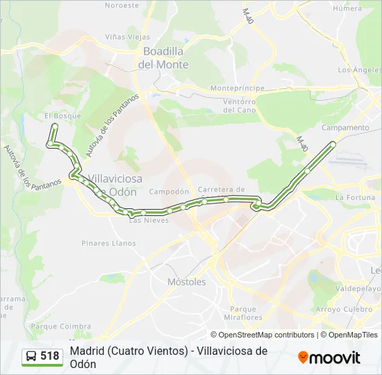 518 Bus Line Map