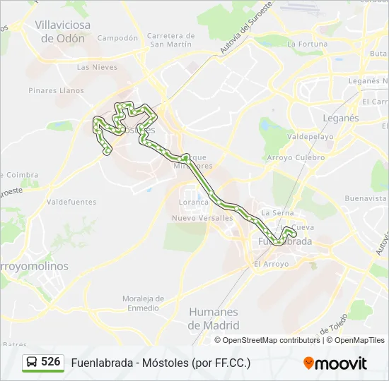 526 Bus Line Map