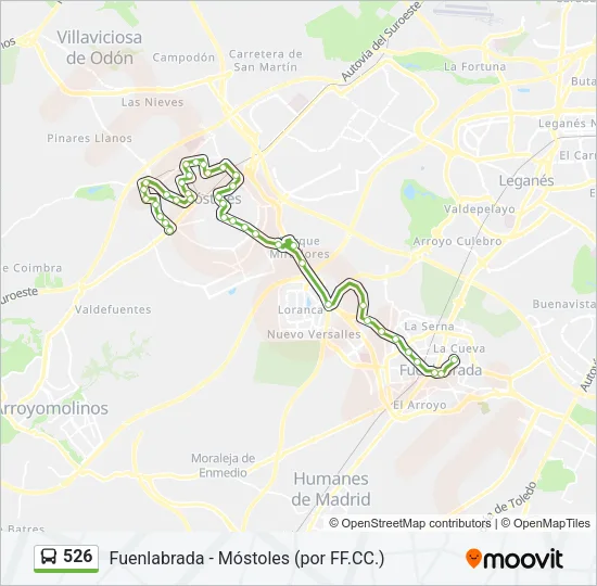 526 Bus Line Map