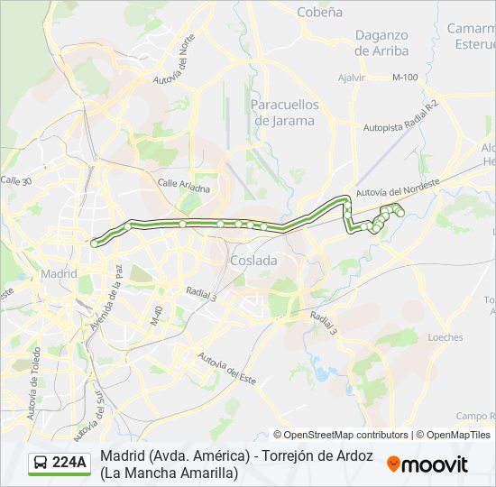 224A bus Line Map