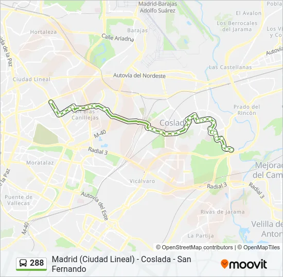 288 Bus Line Map