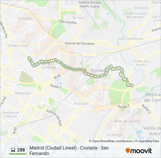 288 Bus Line Map