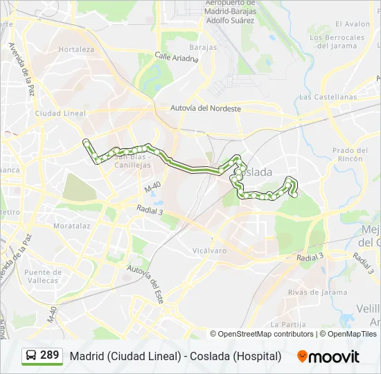 289 Bus Line Map