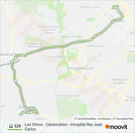 529 Bus Line Map