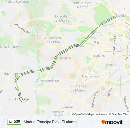 539 bus Mapa de línia