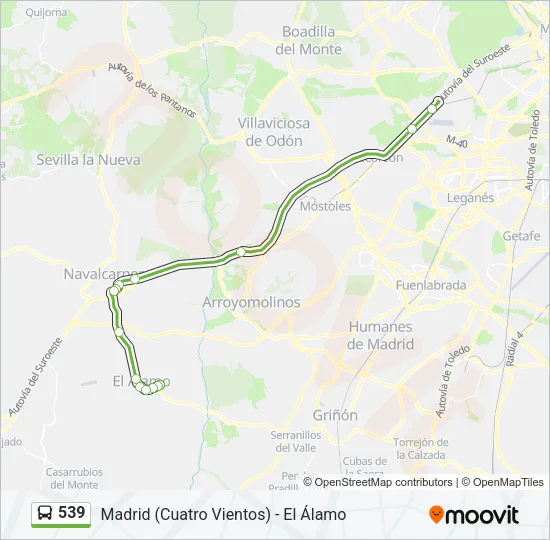 539 Bus Line Map