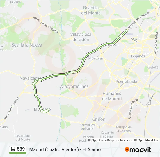 539 Bus Line Map