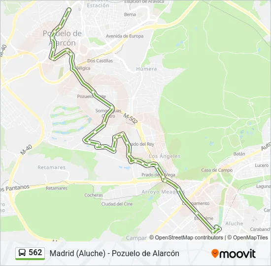 562 Bus Line Map