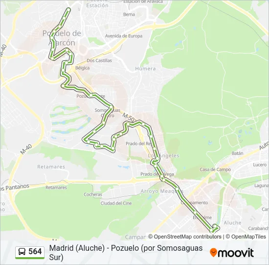564 Bus Line Map