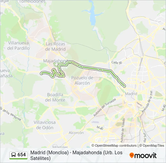 654 Bus Line Map