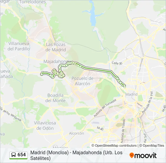 654 Bus Line Map