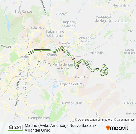261 Bus Line Map