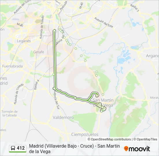 412 Bus Line Map