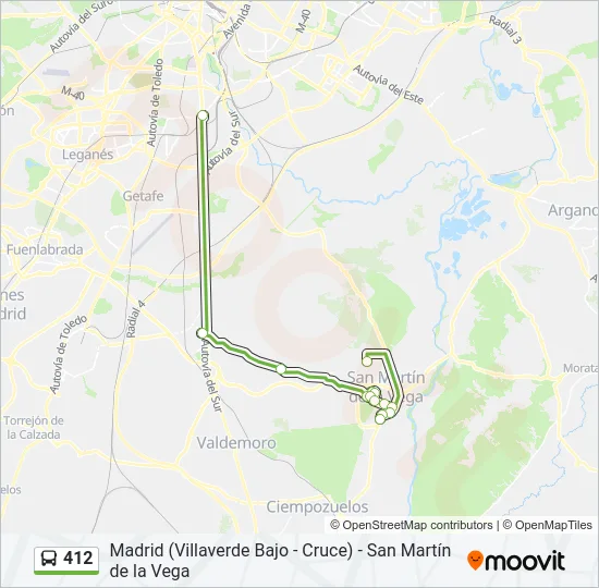 412 Bus Line Map