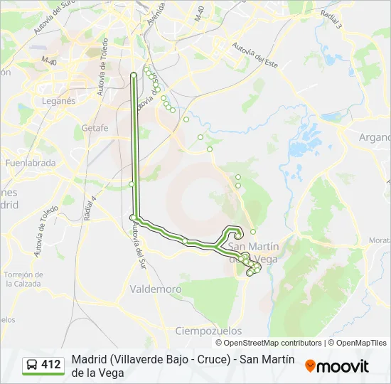 412 Bus Line Map