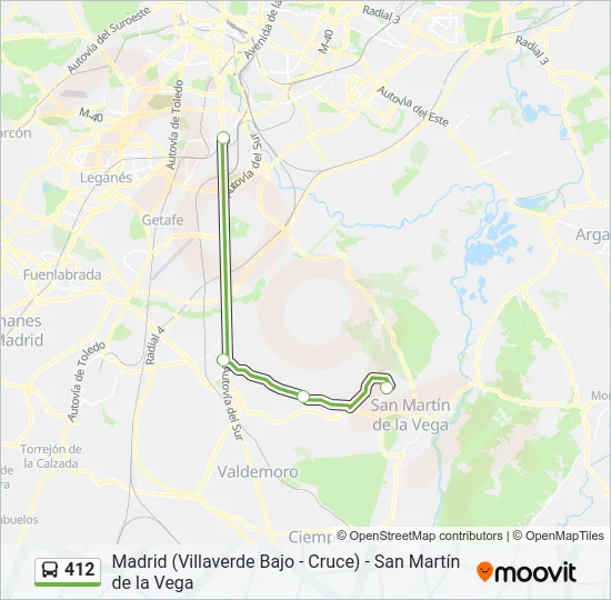 412 Bus Line Map