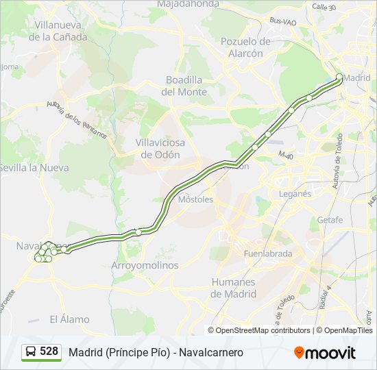 Mapa de 528 de autobús