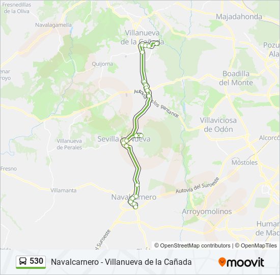 530 bus Mapa de línia