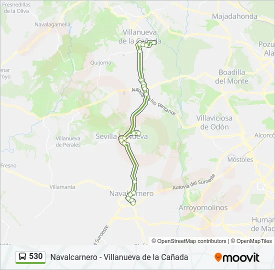530 Bus Line Map