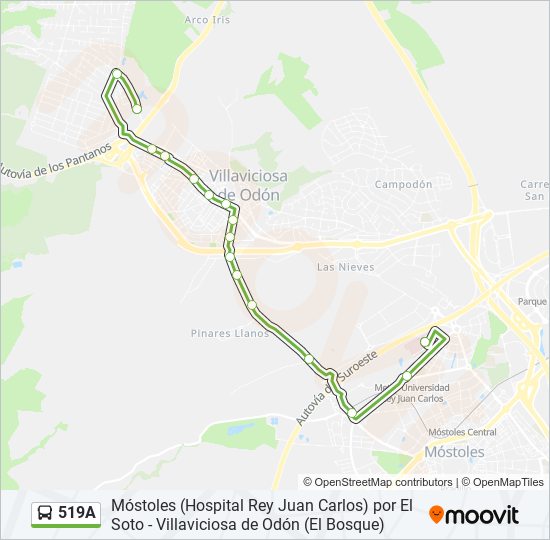 519A bus Line Map