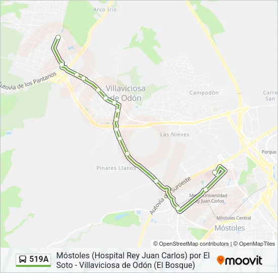 519A Bus Line Map