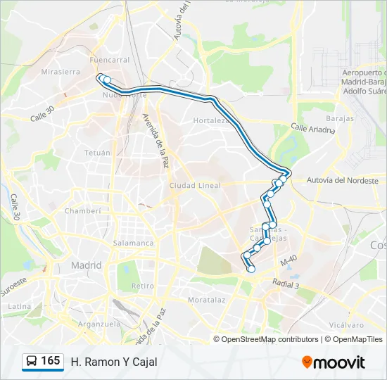165 Bus Line Map