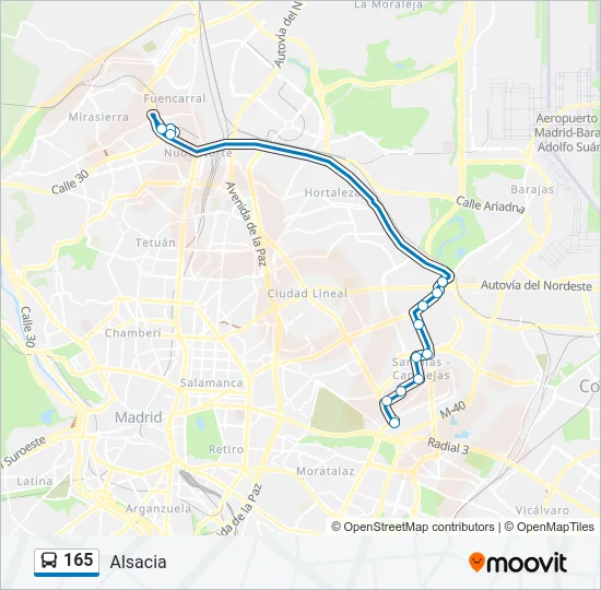 165 Bus Line Map