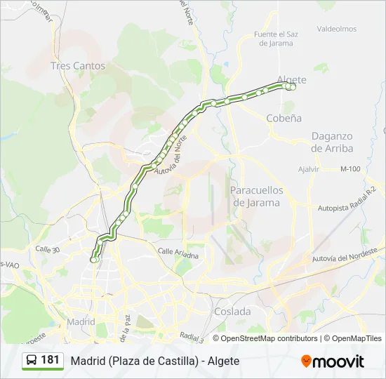 181 Bus Line Map