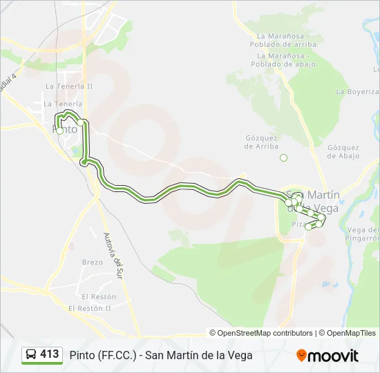 413 Bus Line Map