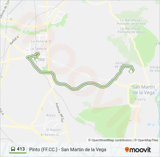 413 Bus Line Map