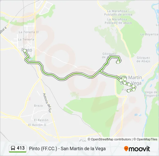 413 Bus Line Map