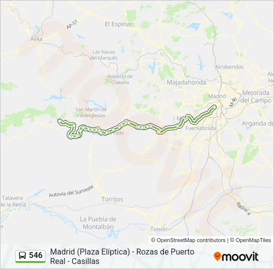 546 Bus Line Map