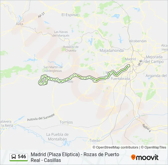 546 Bus Line Map