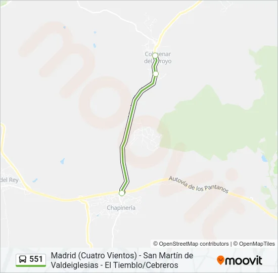 551 Bus Line Map
