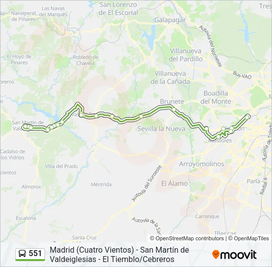 551 Bus Line Map