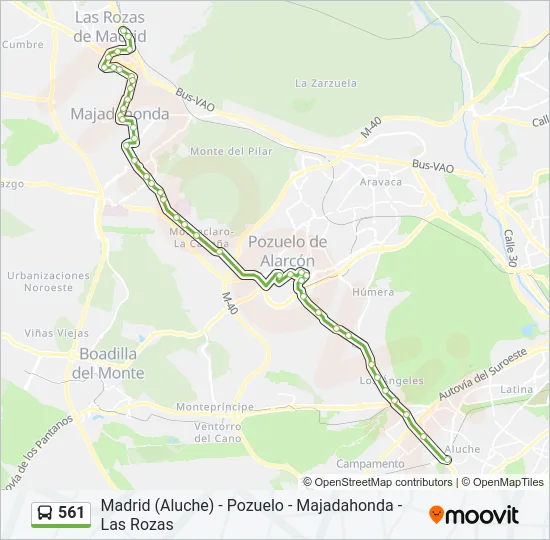 561 Bus Line Map