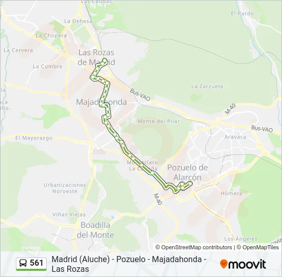 561 Bus Line Map