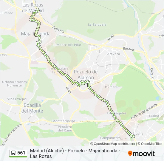 561 Bus Line Map