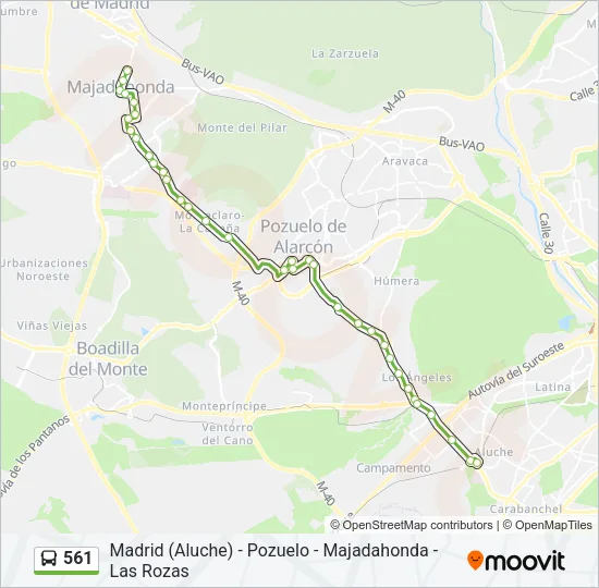 561 Bus Line Map