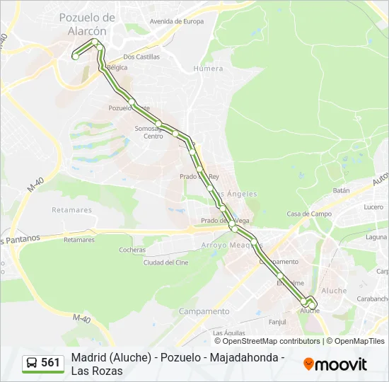 561 Bus Line Map