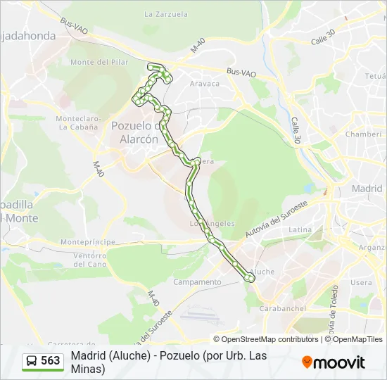 563 Bus Line Map