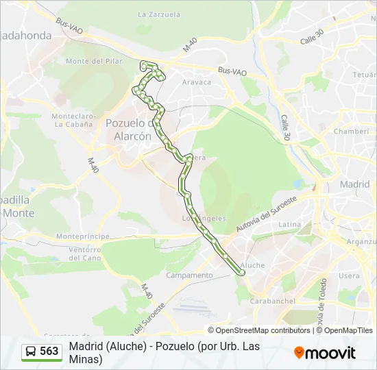 563 Bus Line Map