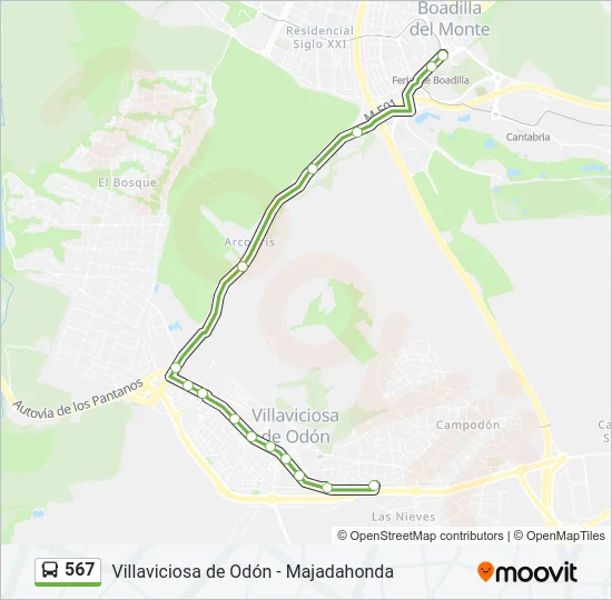 567 Bus Line Map