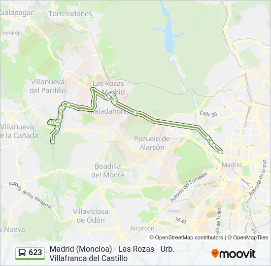 623 Bus Line Map