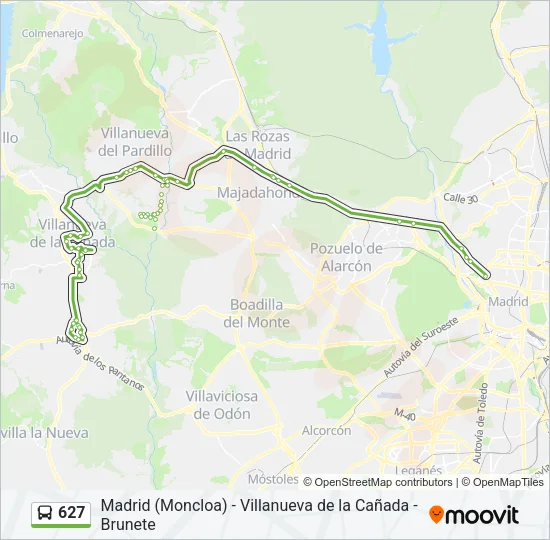 627 Bus Line Map