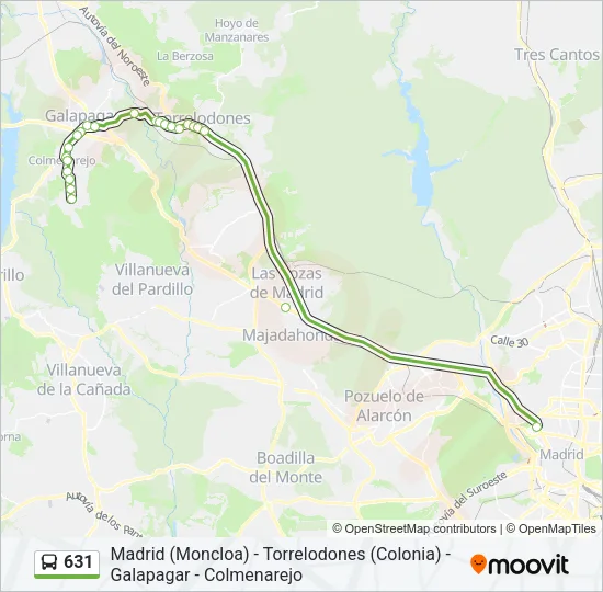 631 Bus Line Map
